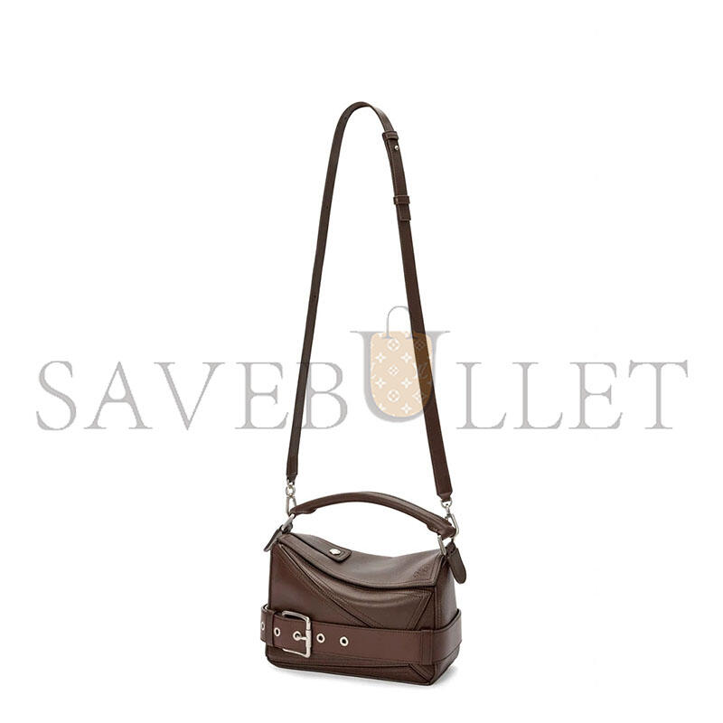 L0ew* small puzzle biker bag in shiny calfskin a510s21xc7 (24*16.5*10.5cm)